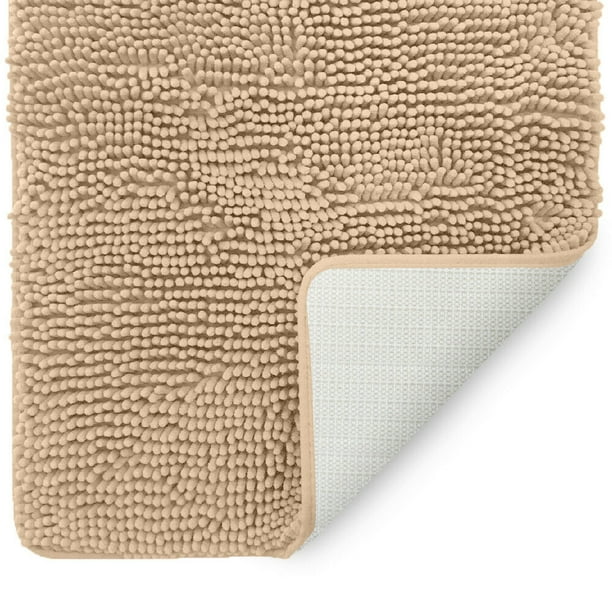 15 x 23, Brown Super Absorbent Shaggy Bath Rug Machine Wash & Dry LuxUrux Bath Mat-Extra-Soft Plush Bath Shower Bathroom Rug,1'' Chenille Microfiber Material 15 x 23, Brown Super Absorbent Shaggy Bath Rug Machine Wash & Dry LuxUrux Bath Mat-Extra-Soft Plush Bath Shower Bathroom Rug,1'' Chenille Microfiber Material